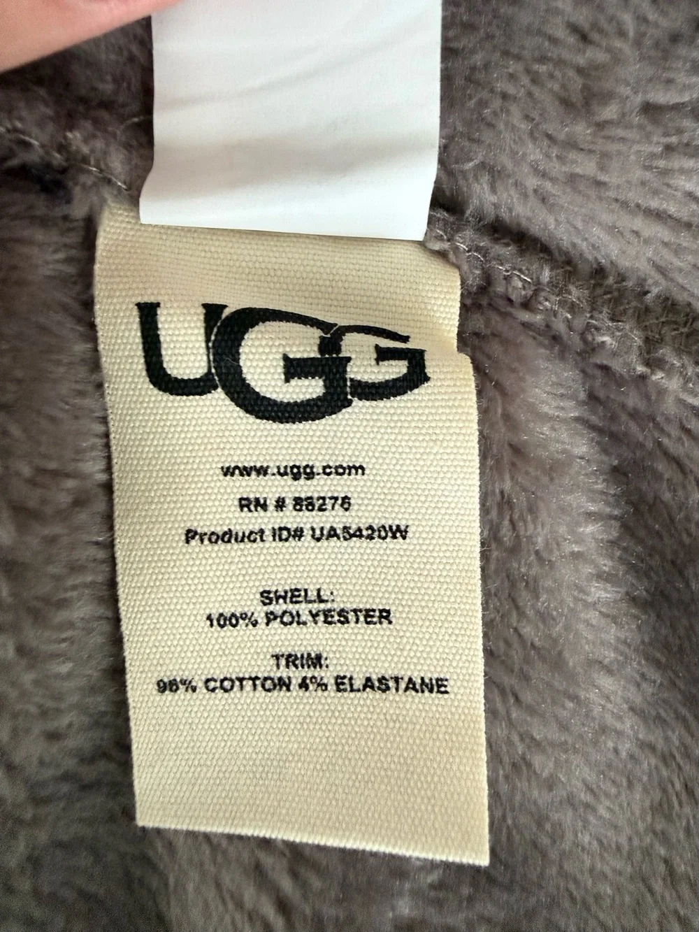 UGG Gray Plush Fleece V-Neck Pullover Size S NWOT Lounge